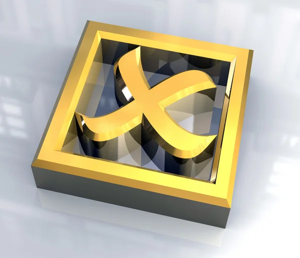 Ko tick in gold - 3D — Stock Photo, Image