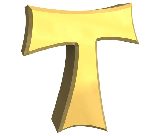 Cruz de Tau en oro - 3D —  Fotos de Stock