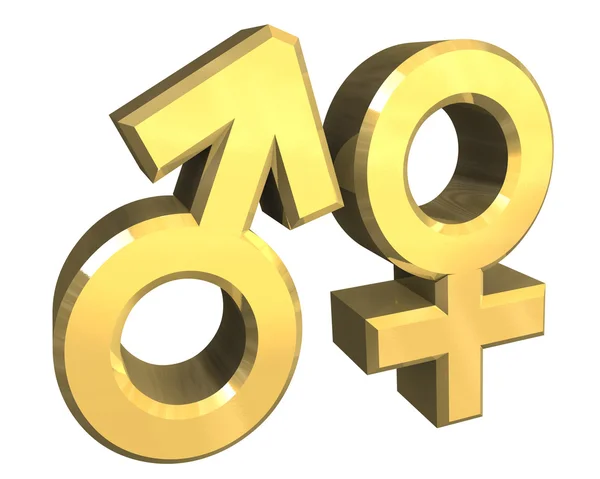 Αρσενικό και θηλυκό φύλο σύμβολα (3d) — Φωτογραφία Αρχείου