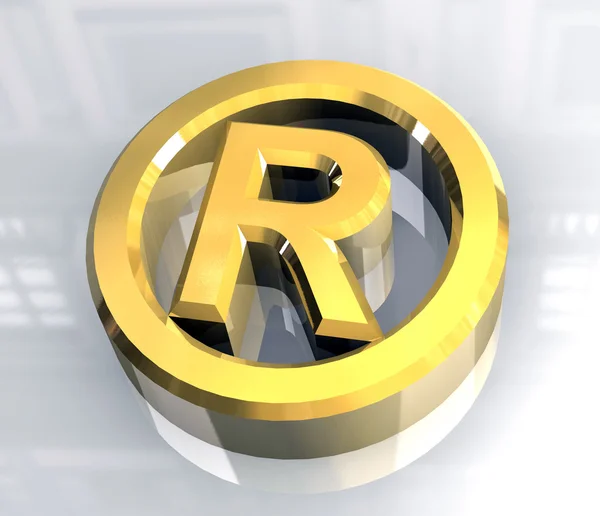 Registered symbol in gold (3d) Royalty Free Stock Images