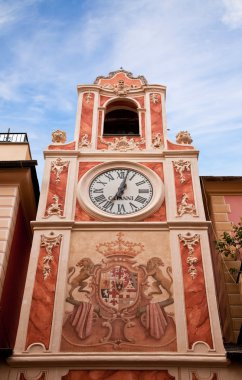 Clock Tower in Loano, Liguria, Italy clipart
