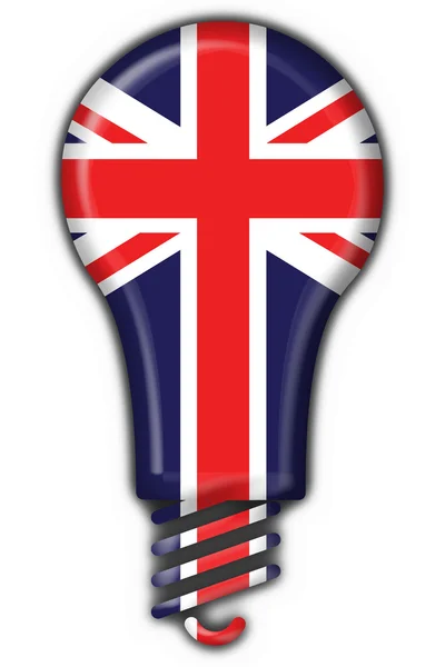 Inglese britannico pulsante bandiera forma della lampada — Foto Stock