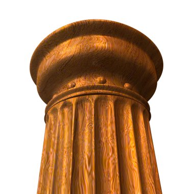 3d illustration of a wood column clipart