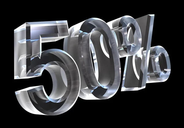 50 por ciento en vidrio (3D ) — Foto de Stock