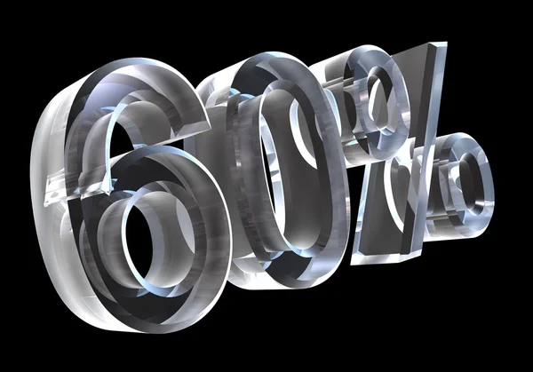60% em vidro (3D ) — Fotografia de Stock