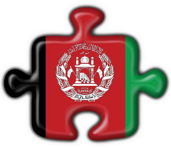 Afghanistan button flag puzzle shape — Stock Photo, Image