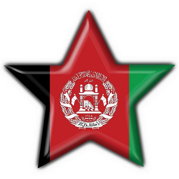 Afghanistan Knopf Flagge Sternform — Stockfoto
