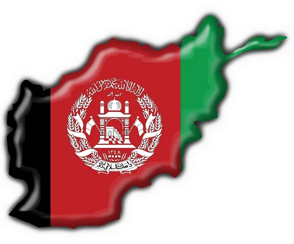 Afghánistán tlačítko příznak mapa tvar — Stock fotografie