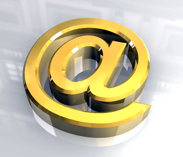 Simbolo email in oro (3d ) — Foto Stock