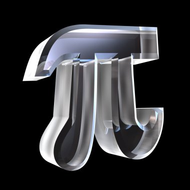 Pi symbol in glass (3D) clipart