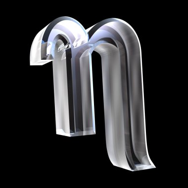 Eta symbol in glass (3d) clipart