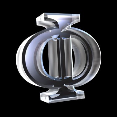 Phi symbol in glass (3d) clipart