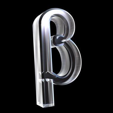 Beta symbol in glass (3d) clipart