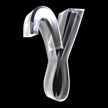 Gamma symbol in glass (3d) clipart