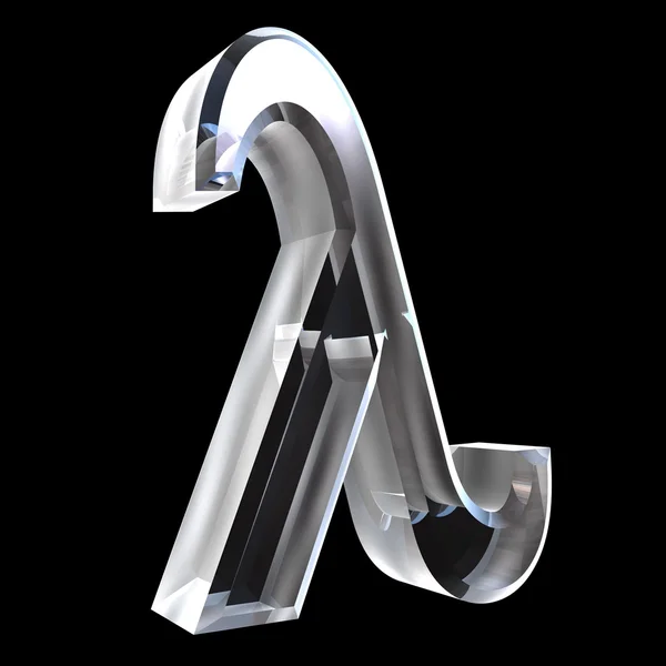 Symbolem lambda ve skle (3d) — Stock fotografie