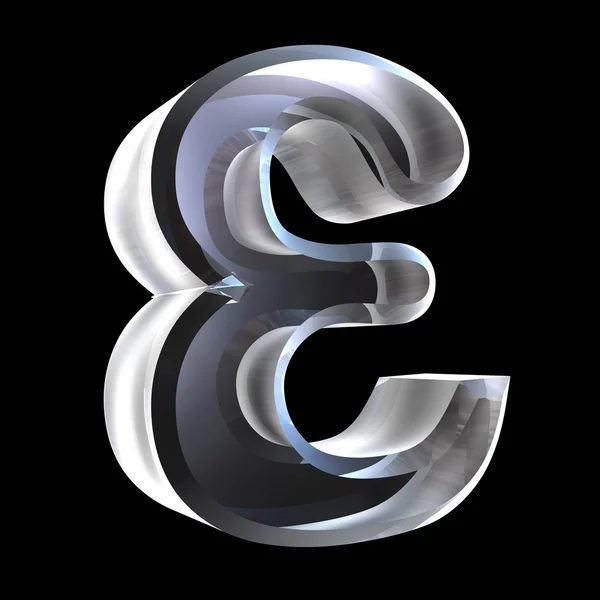 Epsilon symbol in glass (3d) — Stock Photo, Image