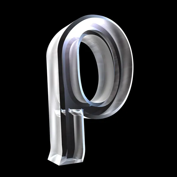 Símbolo de Rho em vidro (3d ) — Fotografia de Stock