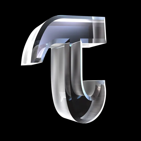 Tau-Symbol im Glas (3d)) — Stockfoto