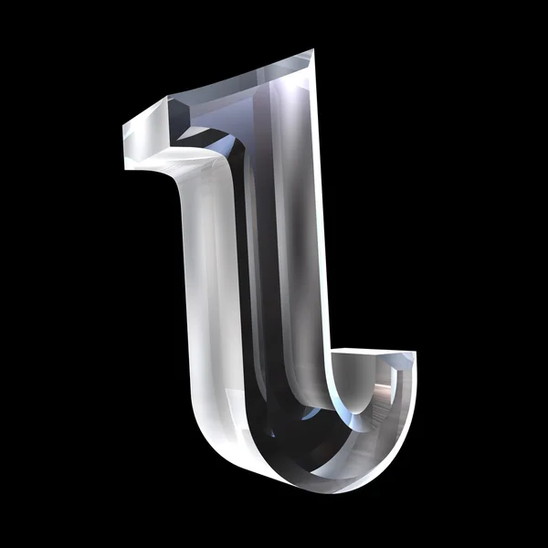 Iota símbolo em vidro (3d ) — Fotografia de Stock