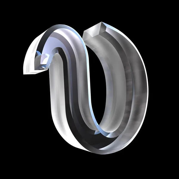 Ypsilon symbol i glas (3d) — Stockfoto