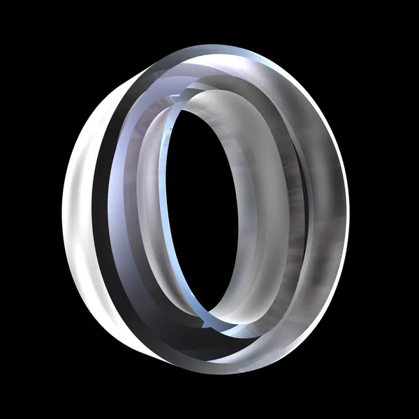Omicron symbol i glas (3d) — Stockfoto