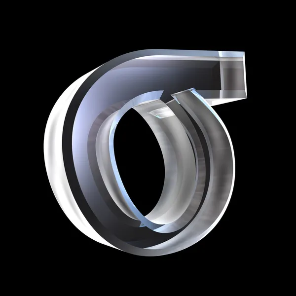 Symbolem Sigma ve skle (3d) — Stock fotografie