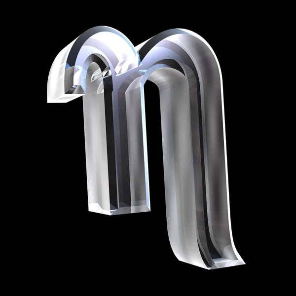 Eta-Symbol in Glas (3d)) — Stockfoto