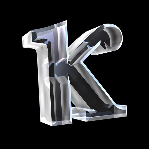 Kappa symbol in glass (3d) — Stock Photo, Image