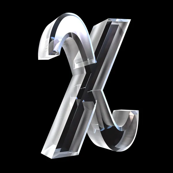 Chi symbol ve skle (3d) — Stock fotografie