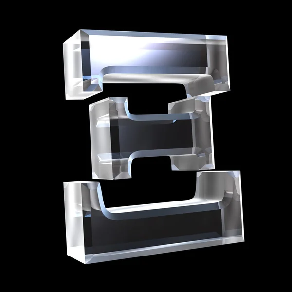 Xi symbol in glass (3d) — Stock Photo, Image