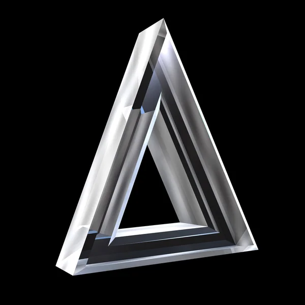 Delta symbool in glas (3d) — Stockfoto