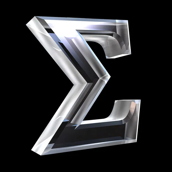 Sigma símbolo em vidro (3d ) — Fotografia de Stock