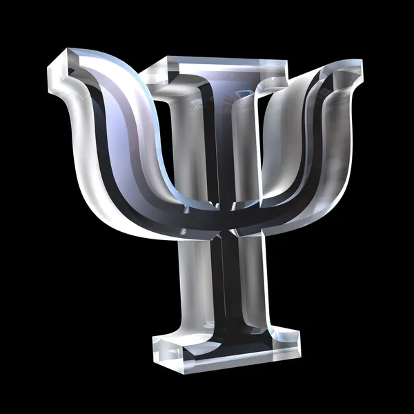 Символ Psi в склі (3D ) — стокове фото