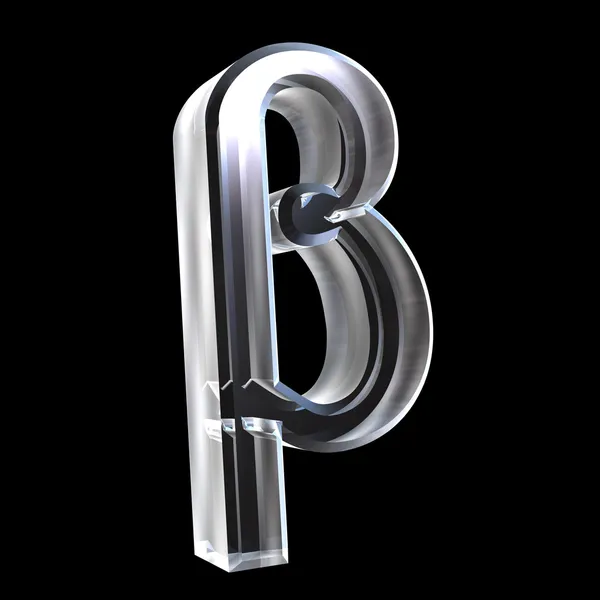 Beta symbol in glass (3d) — Stock Photo, Image