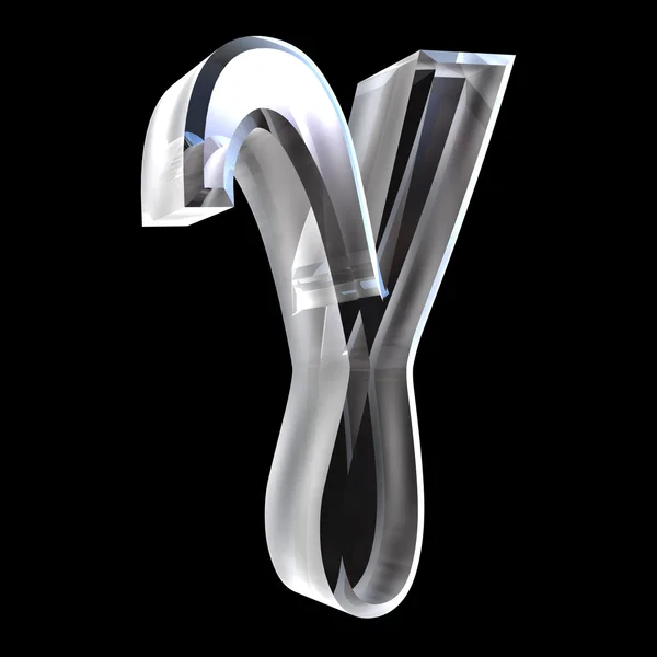 Gamma symbool in glas (3d) — Stockfoto