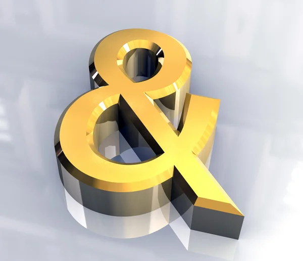 Símbolo de email em ouro (3d ) — Fotografia de Stock