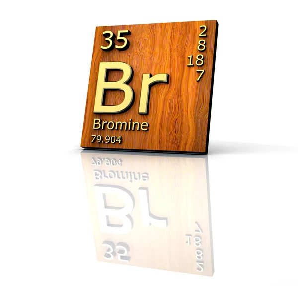 Brom bilden Periodensystem der Elemente - Holzplatte — Stockfoto