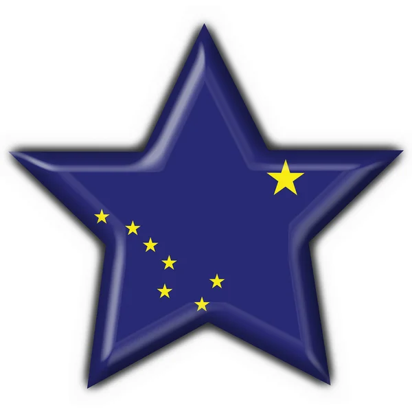 Αλάσκα (ΗΠΑ κράτος) κουμπί σημαία αστέρι σχήμα — Φωτογραφία Αρχείου
