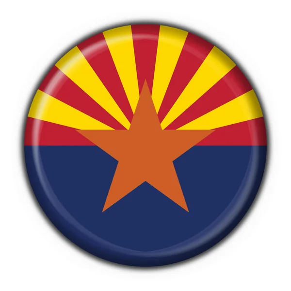 Круглая форма флага кнопки Аризона (США) — стоковое фото