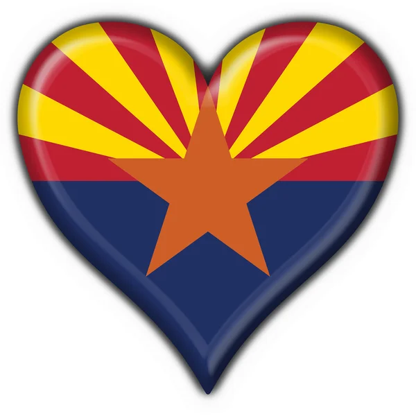 Arizona (Estados Unidos da América) botão bandeira forma do coração — Fotografia de Stock