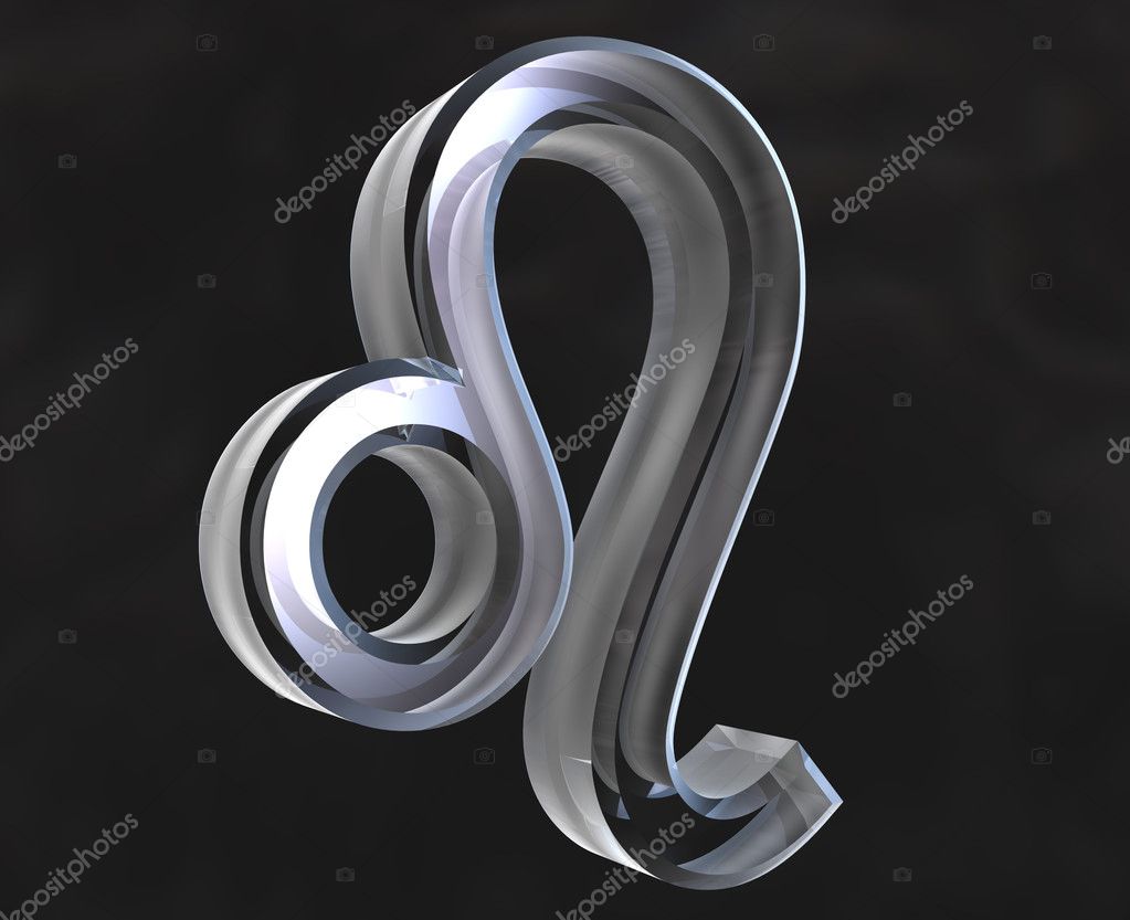 Leo astrology symbol in transparent glass (3d) — Stock Photo © fambros ...