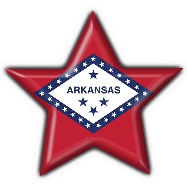 Arkansas (Estados Unidos da América) botão bandeira starshape — Fotografia de Stock