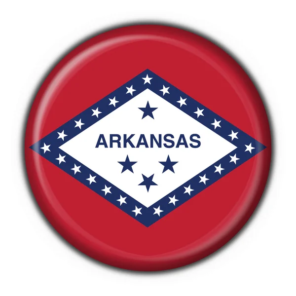 Круглая форма флага кнопки Арканзас (США) — стоковое фото