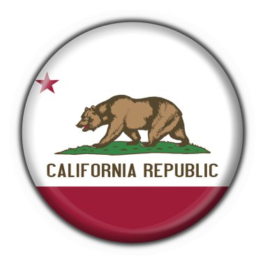California (ABD Devleti) düğmesini bayrak şekil yuvarlak