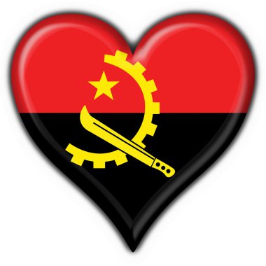 Angola button flag heart shape clipart