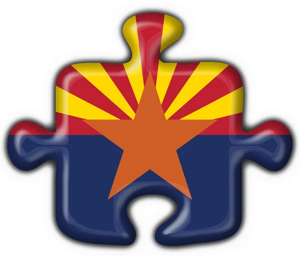 Arizona (Usa állam) gombra, zászló puzzle alakzat — Stock Fotó