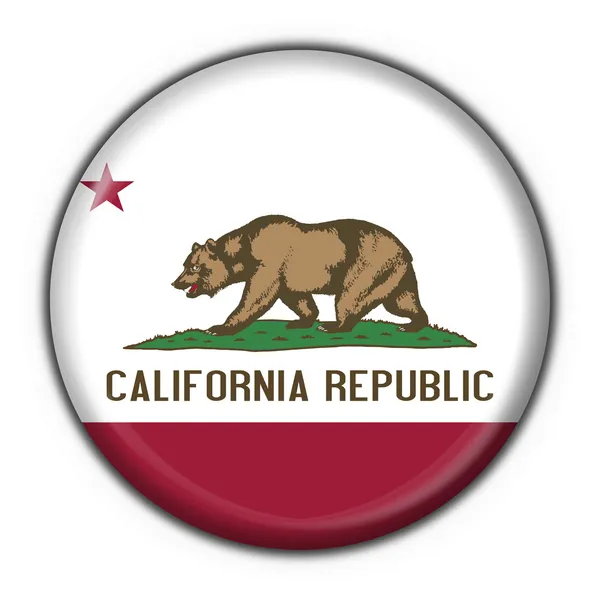 Californië (Verenigde Staten staat) knop vlag ronde vorm — Stockfoto
