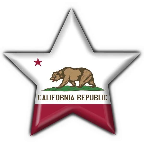 Californië (Verenigde Staten staat) knop vlag sterren vorm — Stockfoto