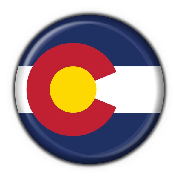 콜로라도 (미국 주) 버튼 플래그 둥근 모양 — 스톡 사진