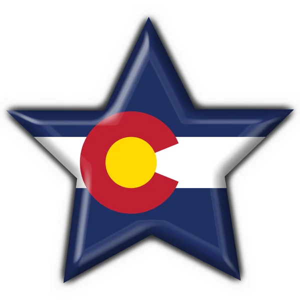 Κολοράντο (ΗΠΑ κράτος) κουμπί σημαία αστέρι σχήμα — Φωτογραφία Αρχείου